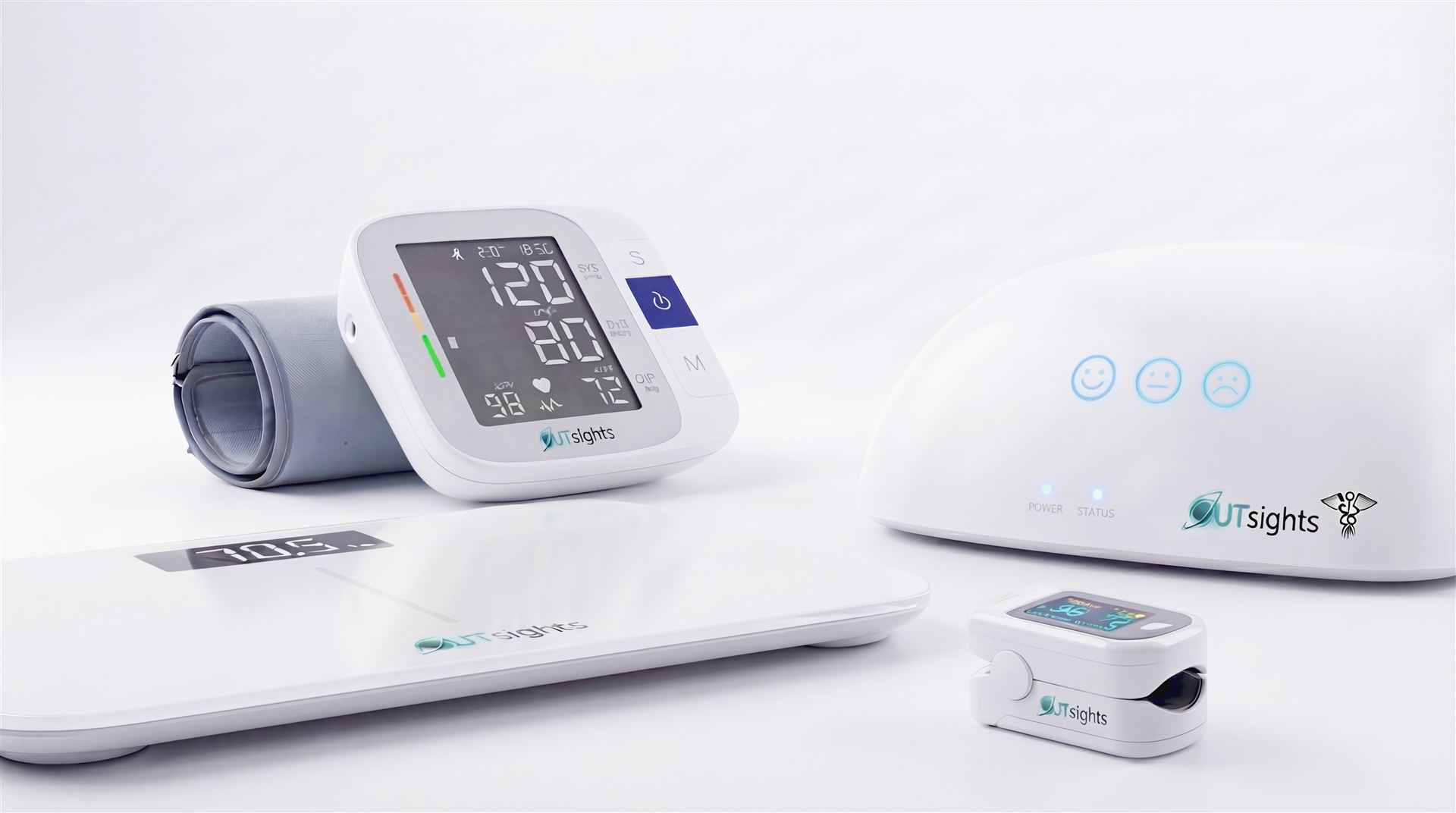 OUTsights Standard RPM Kit — Digital Scale, Blood Pressure Cuff, and Pulse Oximeter